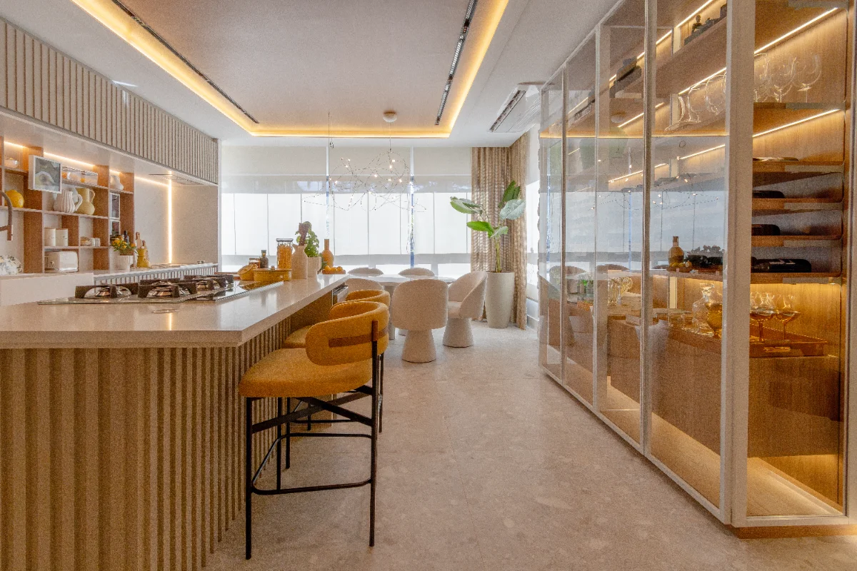 iluminação em cozinha de alto padrão